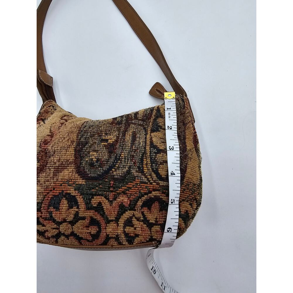 Vtg 90s/Y2K Fossile Tapestry Tan Multi Fabric Shoulder Bag - Picture 7 of 11